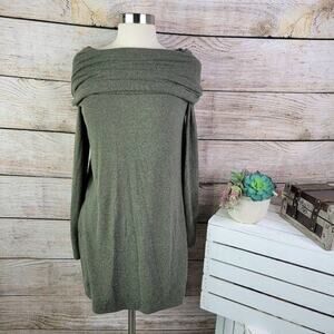 Michael Stars Green Turtleneck Sheath Long Sleeves Stretch‎ Dress Size S